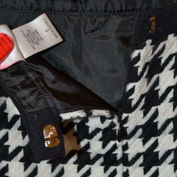 ISAAC MIZRAHI BLACK -N- WHITE  HOUNDSTOOTH TWO PIECE SKIRT SET  M/ 6 - Picture 9 of 13